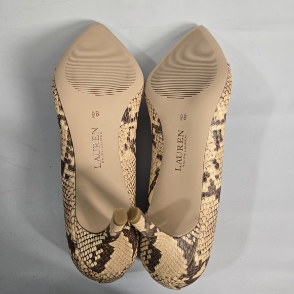 Lauren Ralph Lauren Lanette Leather Pumps 9 Snakeskin Pointed Toe NEW ($160) - Picture 8 of 12